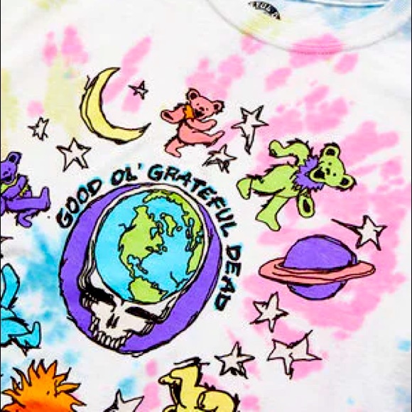 GRATEFUL DEAD TIE DYE VINTAGE 90s STYLE BAND TOUR TEE BEARS RAINBOW MENS NEW - Picture 2 of 2